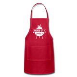 Mind if I Smoke Adjustable Grilling BBQ Apron with Pockets - red