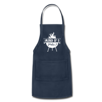 Mind if I Smoke Adjustable Grilling BBQ Apron with Pockets - navy