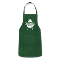 Mind if I Smoke Adjustable Grilling BBQ Apron with Pockets - forest green
