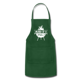 Mind if I Smoke Adjustable Grilling BBQ Apron with Pockets - forest green