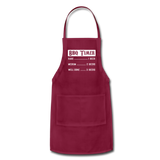 BBQ Timer Adjustable Apron with Pockets for Men and Women - burgundy