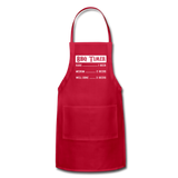 BBQ Timer Adjustable Apron with Pockets for Men and Women - red