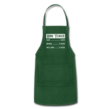 BBQ Timer Adjustable Apron with Pockets for Men and Women - forest green