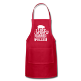 I Like My Butt Rubbed and My Pork Pulled Adjustable Apron - red