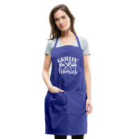 Grillin' with My Homies Adjustable Apron with Pockets for Women - royal blue