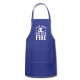 Real Men Play with Fire Adjustable Apron with Pockets for Men - royal blue