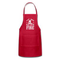 Real Men Play with Fire Adjustable Apron with Pockets for Men - red