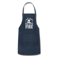 Real Men Play with Fire Adjustable Apron with Pockets for Men - navy