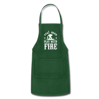 Real Men Play with Fire Adjustable Apron with Pockets for Men - forest green