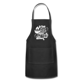 If You Can't Stand the Heat Go Get Me a Beer Adjustable Apron with Pockets - black
