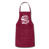 If You Can't Stand the Heat Go Get Me a Beer Adjustable Apron with Pockets - burgundy