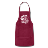 If You Can't Stand the Heat Go Get Me a Beer Adjustable Apron with Pockets - burgundy