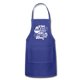 If You Can't Stand the Heat Go Get Me a Beer Adjustable Apron with Pockets - royal blue