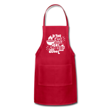 If You Can't Stand the Heat Go Get Me a Beer Adjustable Apron with Pockets - red