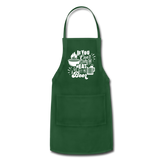 If You Can't Stand the Heat Go Get Me a Beer Adjustable Apron with Pockets - forest green