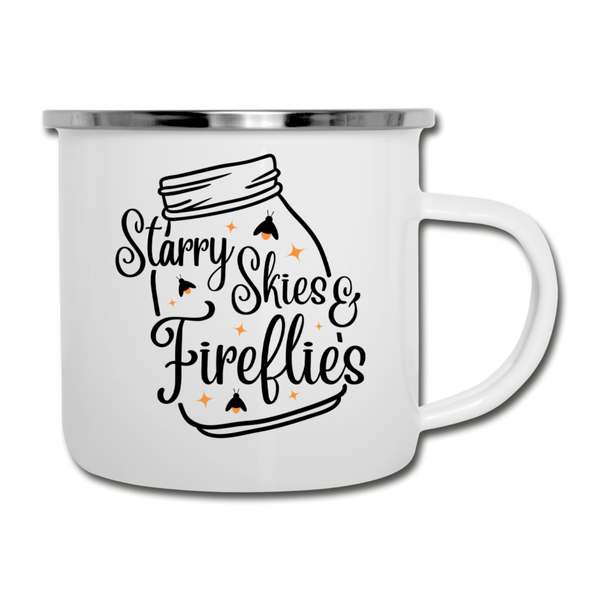 Starry Skies & Fireflies Camper Mug - white