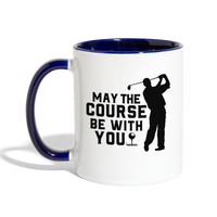 May the Course Be With You Contrast Coffee Mug - white/cobalt blue