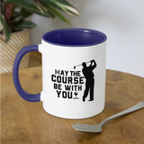 May the Course Be With You Contrast Coffee Mug - white/cobalt blue