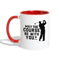May the Course Be With You Contrast Coffee Mug - white/red
