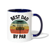 Best Dad By Par Disc Golf Contrast Coffee Mug - white/cobalt blue