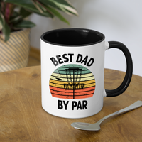 Best Dad By Par Disc Golf Contrast Coffee Mug - white/black