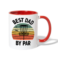 Best Dad By Par Disc Golf Contrast Coffee Mug - white/red