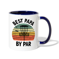 Best Papa By Par Disc Golf Contrast Coffee Mug - white/cobalt blue