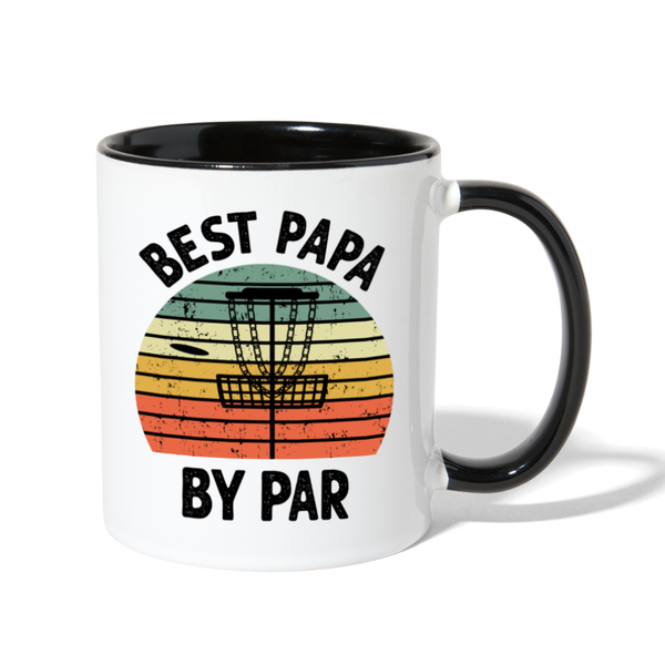 Best Papa By Par Disc Golf Contrast Coffee Mug - white/black
