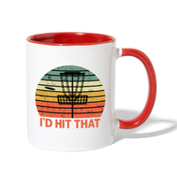 I'd Hit That Disc Golf Contrast Coffee Mug - white/red
