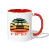 I'd Hit That Disc Golf Contrast Coffee Mug - white/red