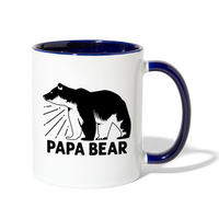 Papa Bear Contrast Coffee Mug - white/cobalt blue