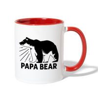 Papa Bear Contrast Coffee Mug - white/red