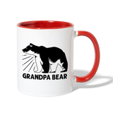 Grandpa Bear Contrast Coffee Mug - white/red