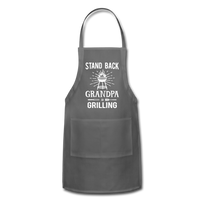 Stand Back Grandpa Is Grilling Adjustable Apron - charcoal