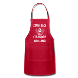 Stand Back Grandpa Is Grilling Adjustable Apron - red