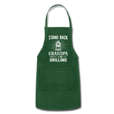 Stand Back Grandpa Is Grilling Adjustable Apron - forest green