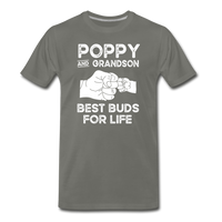 Poppy and Grandson Best Buds for Life Men's Premium T-Shirt - asphalt gray