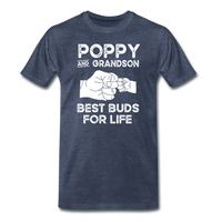 Poppy and Grandson Best Buds for Life Men's Premium T-Shirt - heather blue