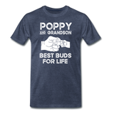 Poppy and Grandson Best Buds for Life Men's Premium T-Shirt - heather blue