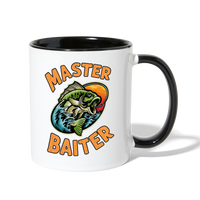 Master Baiter Funny Fishing Mug with Contrast Handle - white/black