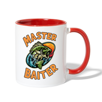 Master Baiter Funny Fishing Mug with Contrast Handle - white/red
