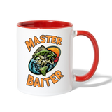 Master Baiter Funny Fishing Mug with Contrast Handle - white/red