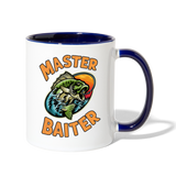Master Baiter Funny Fishing Contrast Coffee Mug - white/cobalt blue