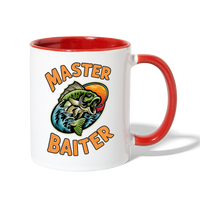 Master Baiter Funny Fishing Contrast Coffee Mug - white/red