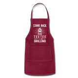 Stand Back Teetee Is Grilling Adjustable Apron - burgundy