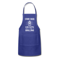 Stand Back Grumpa Is Grilling Adjustable Apron - royal blue