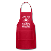 Stand Back Grumpa Is Grilling Adjustable Apron - red