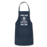 Stand Back Grumpa Is Grilling Adjustable Apron - navy