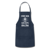 Stand Back Grumpa Is Grilling Adjustable Apron - navy