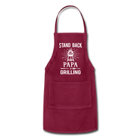 Stand Back Papa Is Grilling Adjustable Apron - burgundy